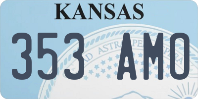 KS license plate 353AMO