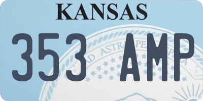 KS license plate 353AMP