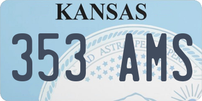 KS license plate 353AMS