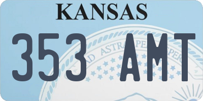 KS license plate 353AMT