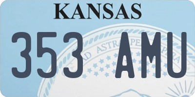 KS license plate 353AMU