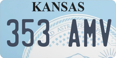 KS license plate 353AMV