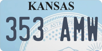 KS license plate 353AMW