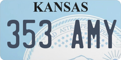 KS license plate 353AMY
