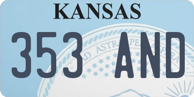 KS license plate 353AND