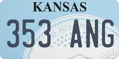 KS license plate 353ANG