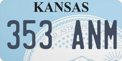 KS license plate 353ANM