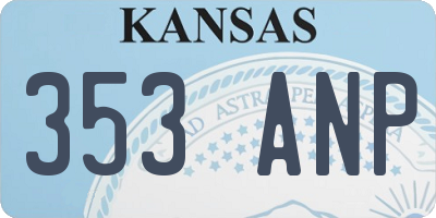 KS license plate 353ANP