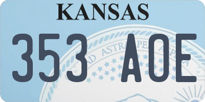 KS license plate 353AOE