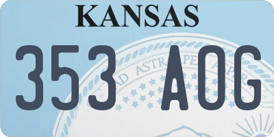 KS license plate 353AOG