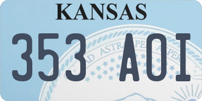 KS license plate 353AOI