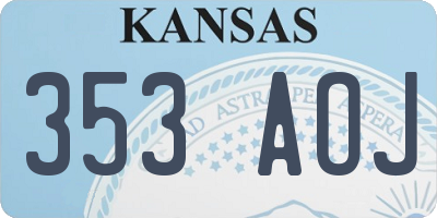 KS license plate 353AOJ