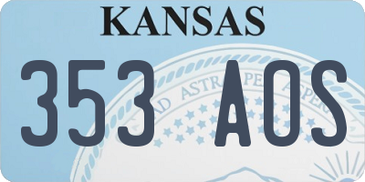 KS license plate 353AOS