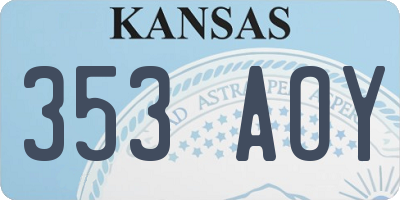 KS license plate 353AOY