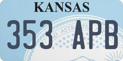 KS license plate 353APB