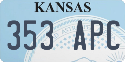 KS license plate 353APC