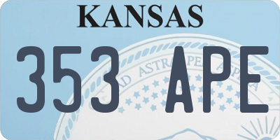 KS license plate 353APE