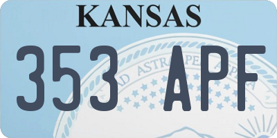 KS license plate 353APF