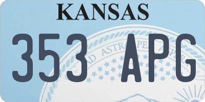 KS license plate 353APG