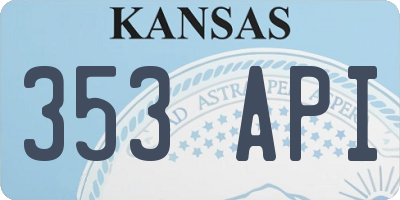 KS license plate 353API