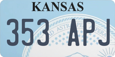 KS license plate 353APJ