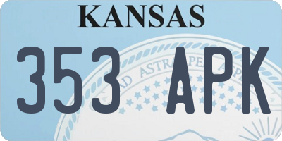 KS license plate 353APK