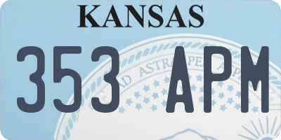 KS license plate 353APM