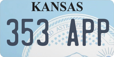 KS license plate 353APP