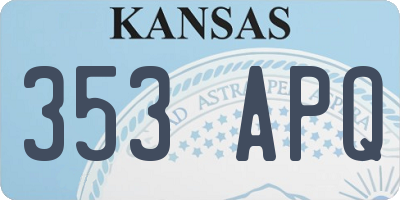 KS license plate 353APQ