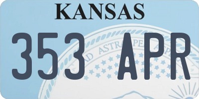 KS license plate 353APR