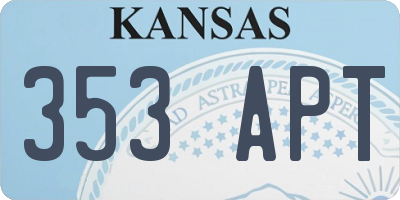 KS license plate 353APT