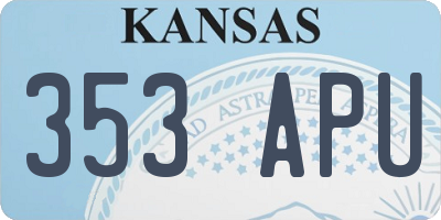 KS license plate 353APU