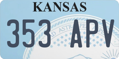 KS license plate 353APV