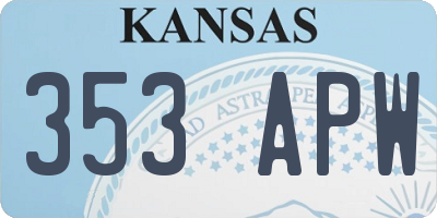 KS license plate 353APW