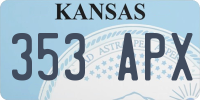 KS license plate 353APX