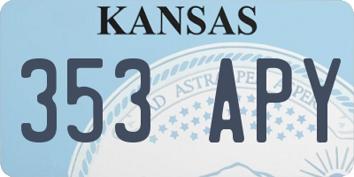 KS license plate 353APY