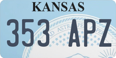 KS license plate 353APZ
