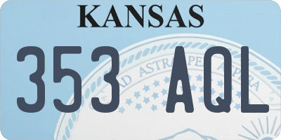 KS license plate 353AQL