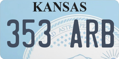 KS license plate 353ARB