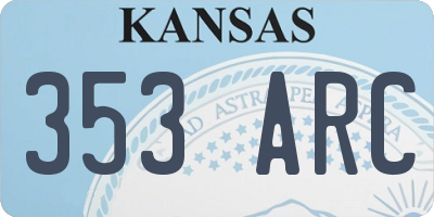 KS license plate 353ARC
