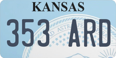 KS license plate 353ARD