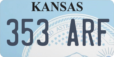 KS license plate 353ARF