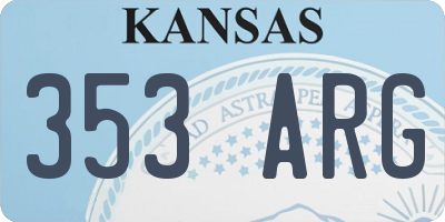 KS license plate 353ARG