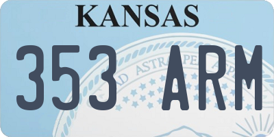 KS license plate 353ARM