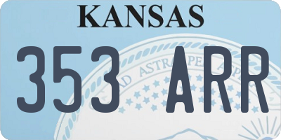 KS license plate 353ARR