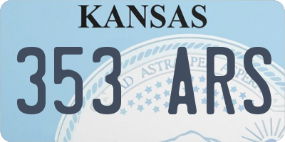 KS license plate 353ARS