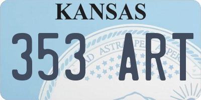 KS license plate 353ART