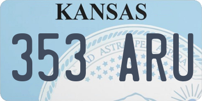 KS license plate 353ARU