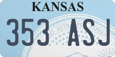 KS license plate 353ASJ