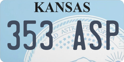 KS license plate 353ASP